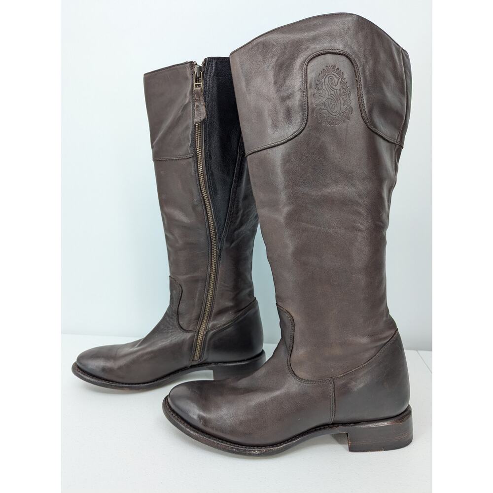 EUC Sonora Brown Zip-up Leather Boots Women's Size 8.5 Riding Boots